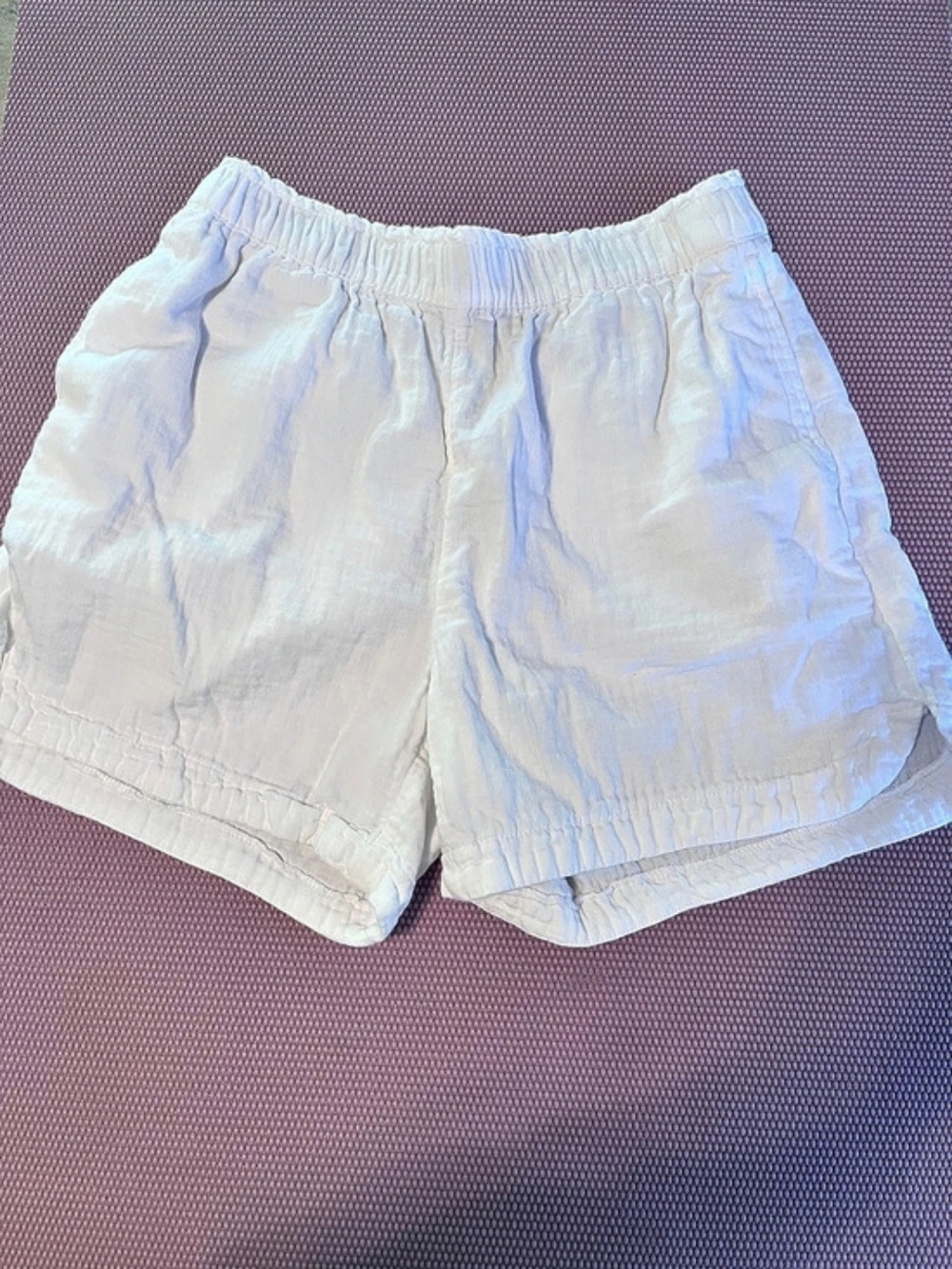 White Elastic-Waist Shorts